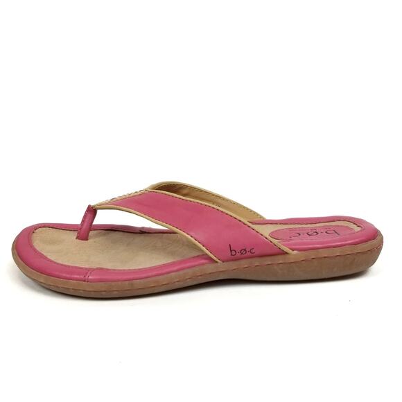 boc Born Concept Women's Pink Faux Leather Thong Sandals Flip Flops Size 7 - Picture 2 of 10